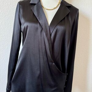 bebe Black Satin Blouse